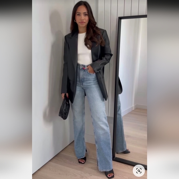 Zara * Oversized Faux Leather Blazer - Picture 6 of 16